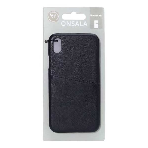 ONSALA Mobilskal Sort med Kortlomme iPhone XR Black
