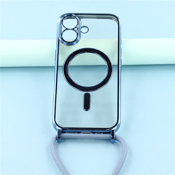 Mobilskal till iPhone 17 MagSafe Electroplating Edge TPU - Blå Blå