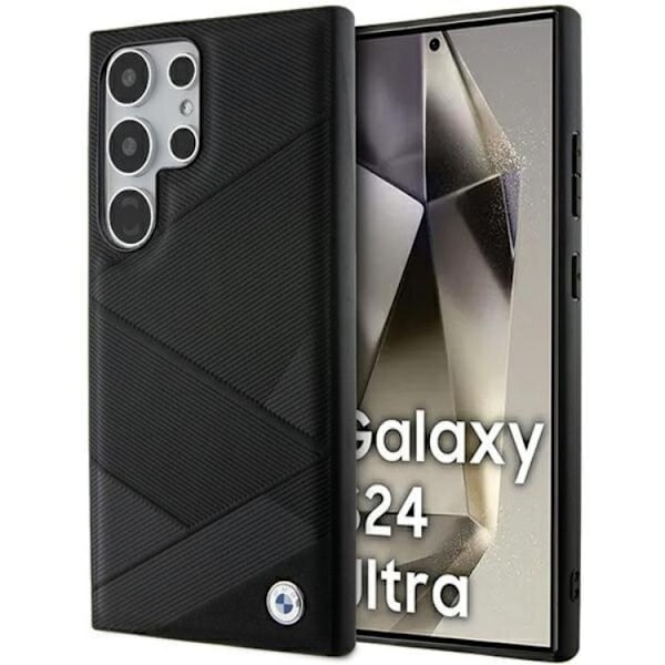 BMW Galaxy S24 Ultra Mobilskal Signature Crossing Line Pattern Svart