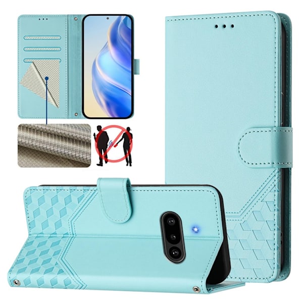 Nothing Phone (3a) Plånboksfodral Imprinted Honeycomb RFID Grön