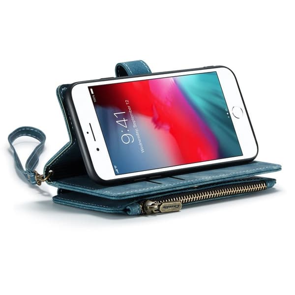 CASEME iPhone 6/7/8/SE (2020/2022) Konstläder Plånboksfodral Blå