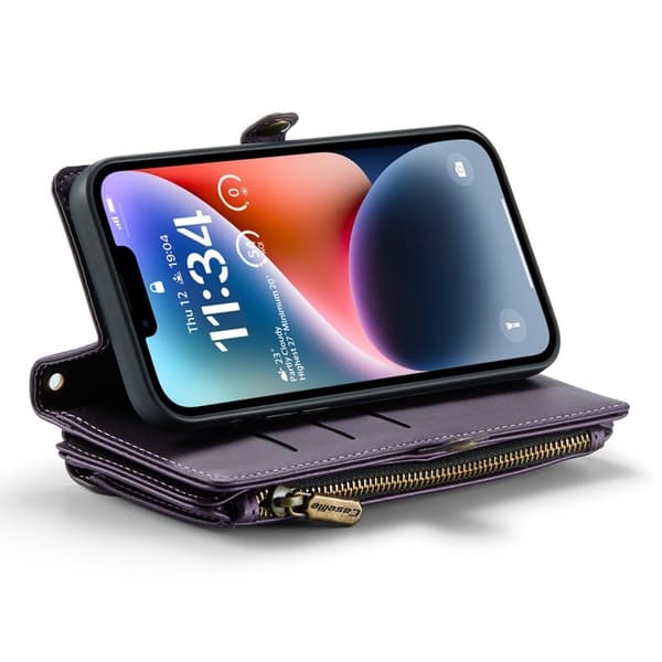 CASEME Plånboksfodral Konstläder till iPhone 14 Plus - Lila