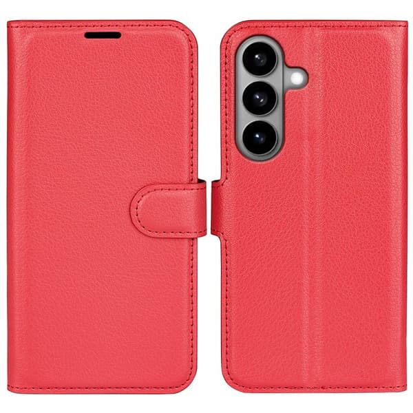 Amorus Plånboksfodral för Samsung Galaxy S26 Plus Konstläder Stöd - Röd