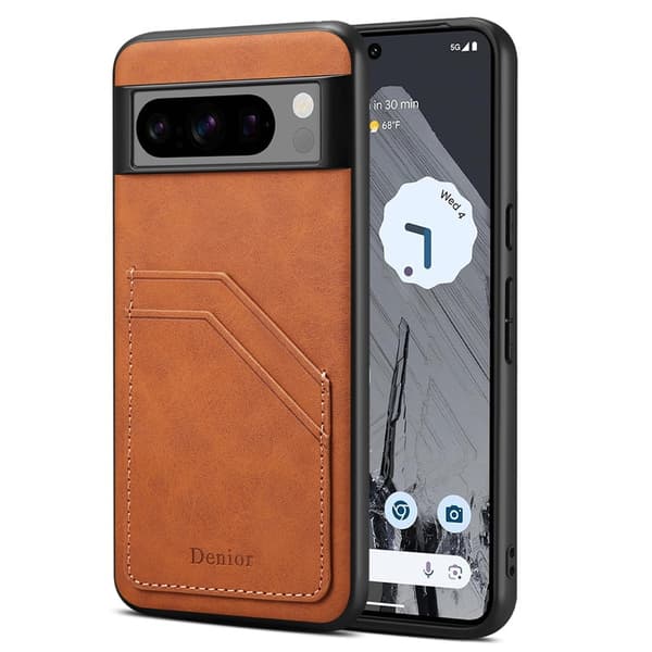 DENIOR Google Pixel 8 Pro Fodral KonstLäder Retro Brun