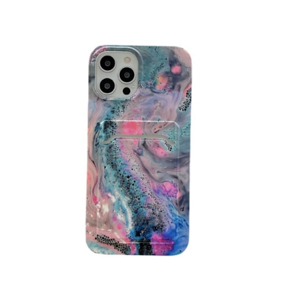 Korthållare Skal iPhone 13 Pro - Grön Marble Grön