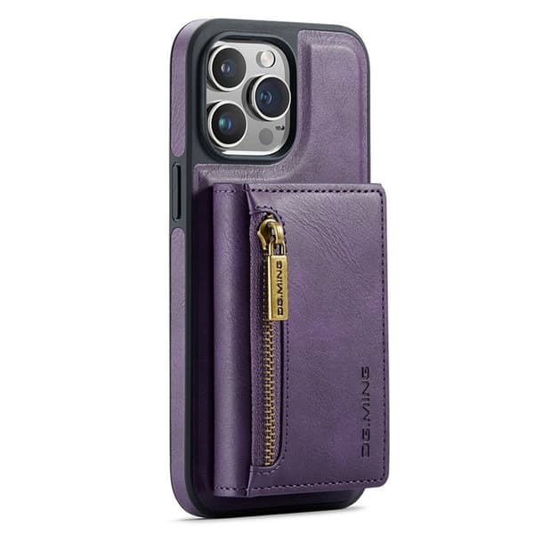 DG.MING M5 Series Mobilskal till iPhone 15 Magnetiskt Plånboksfodral Lila