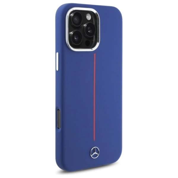 Mercedes Mobilskal till iPhone 16 Pro Max MagSafe Silikon Röd Stripe - Blå Blå