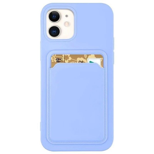 Silikone Kortholder Cover iPhone 13 Pro - Blå Blue