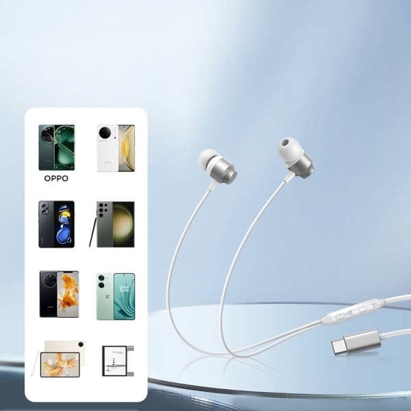 Joyroom In-Ear kuulokkeet USB-C - hopea