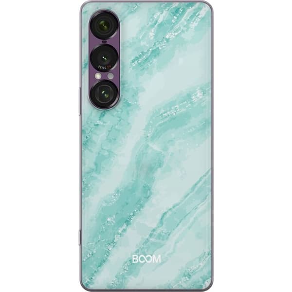 Puhelinkuori Sony Xperia 1 VII -puhelimelle, Mint Marble -kuosilla