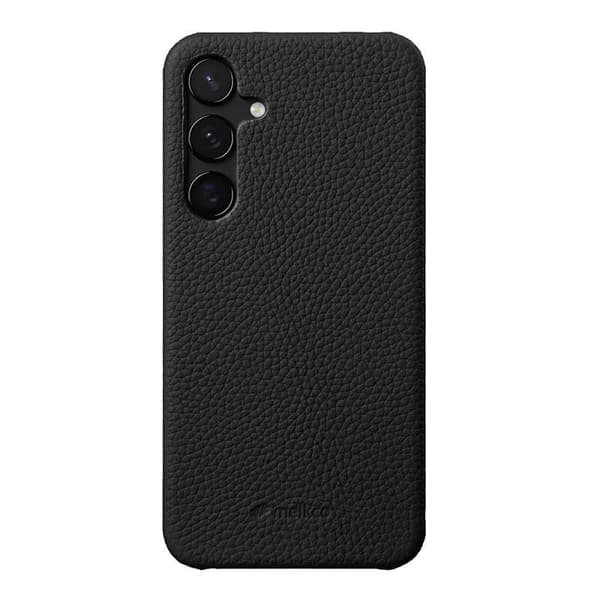 MELKCO Mobilskal till Samsung Galaxy S24 Plus Äkta Läder + PC - Svart