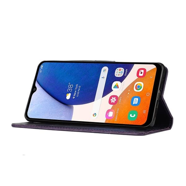 Samsung Galaxy S26 Plus Plånboksfodral Konstläder Fjäril Blomma - Lila