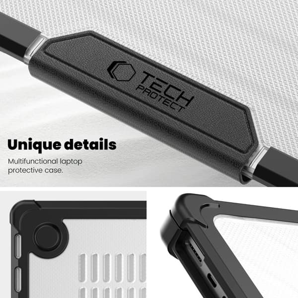 Tech-Protect Macbook Pro 14" Cover Smartshell - Sort/Klar Transparent