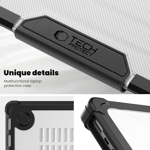 Tech-Protect Macbook Pro 14" Skal Smartshell - Svart/Clear Transparent