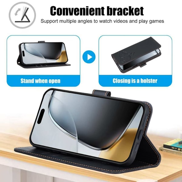 Plånboksfodral för Samsung Galaxy S26 Plus RFID Blocking - Svart