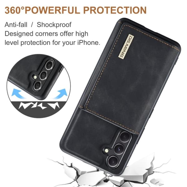 DG.MING Samsung Galaxy A34 5G Konstläder Plånboksfodral Svart