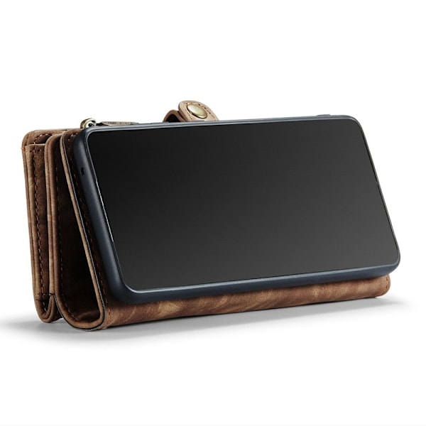CASEME Multi-function KonstLäder Mobilskal för Samsung Galaxy A52 - Brun