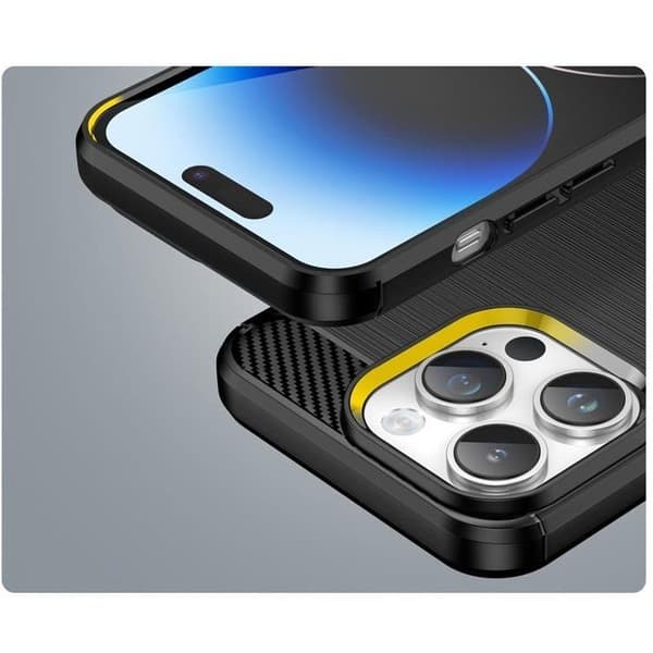 Mobilskal till iPhone 15 Pro Max Carbon Flexible - Svart Svart