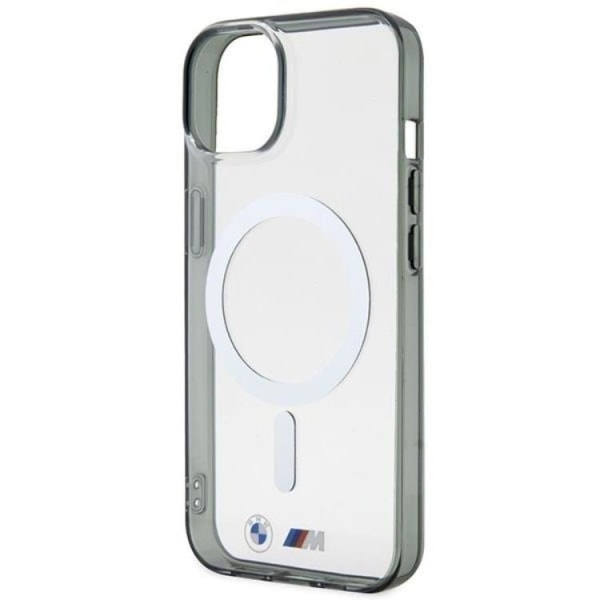 BMW iPhone 14 Mobiltaske Magsafe Sølvring - Gennemsigtig