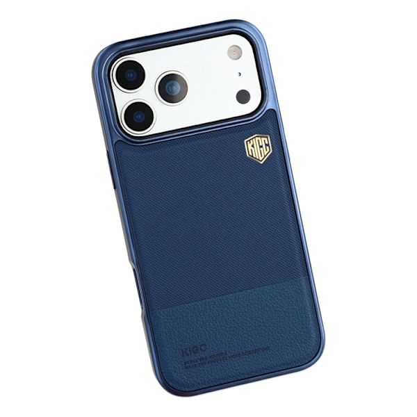 KIGC Mobilskal till iPhone 17 Pro Electroplating PC + TPU + PU - Blå Blå