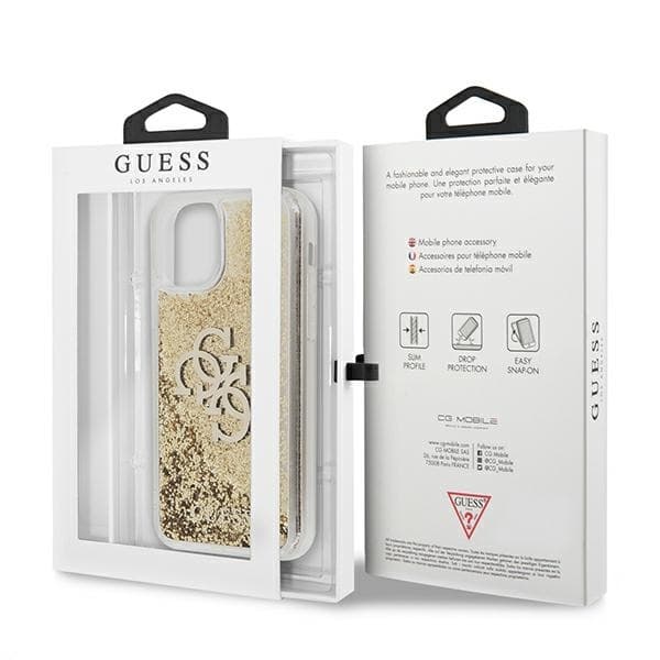 Guess Mobilskal till iPhone 11 / Xr MagSafe 4G Big Liquid Glitter - Guld