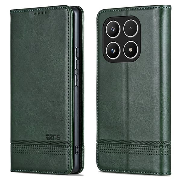 AZNS Xiaomi 15T Plånboksfodral Konstläder - Grön
