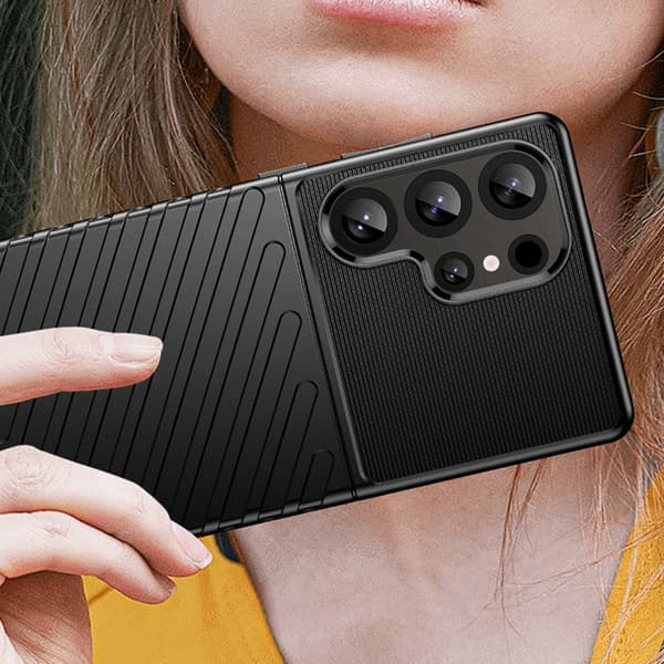 Mobilskal till Galaxy S25 Ultra Thunder Armored - Svart Svart