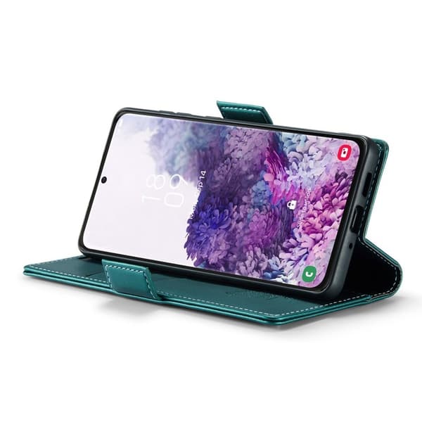 CASEME Plånboksfodral Konstläder för Samsung Galaxy S20 4G/5G - Grön