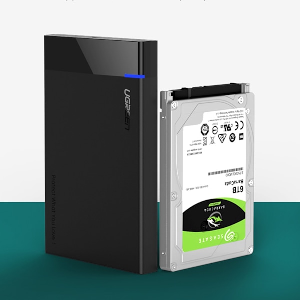 Ugreen 2.5'' SATA HDD Box USB 3.0 Drive - Svart