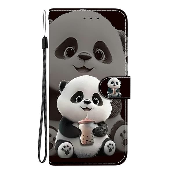 Plånboksfodral för Samsung Galaxy S26 Plus Konstläder Ställ - Mjölk Te Panda