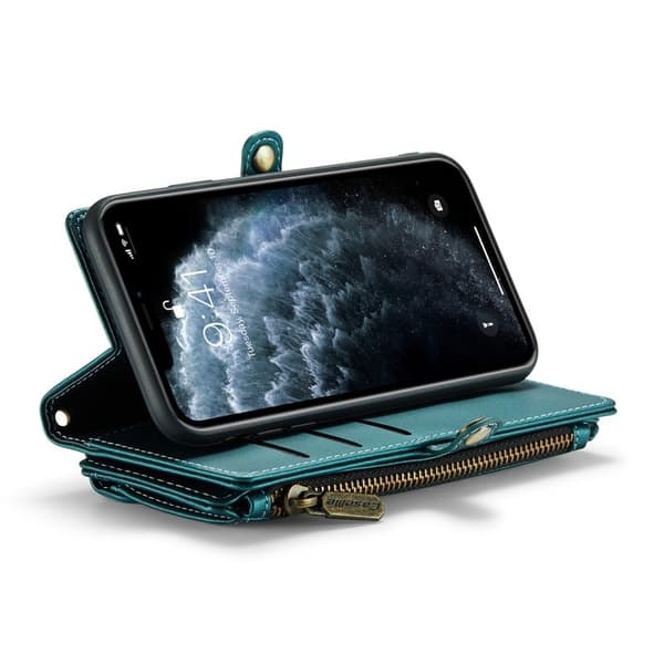 CASEME Plånboksfodral Konstläder för iPhone 11 Pro Max - Grön