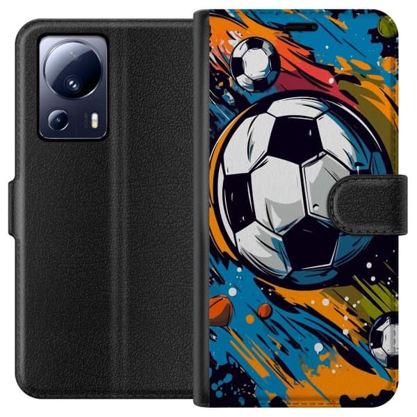 Plånboksfodral till Xiaomi 13 Lite med Fotbollar