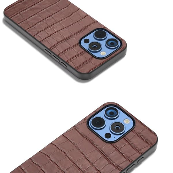 ABEEL Mobilskal till iPhone 16 Pro i Äkta Läder + PC + TPU - Brun