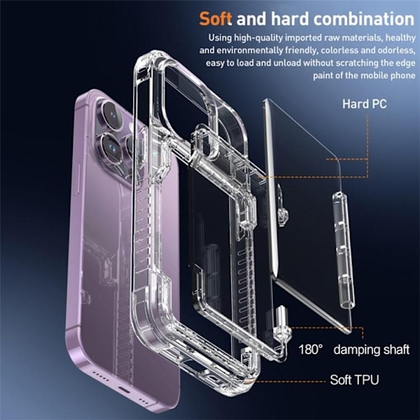 iPhone 15 Plus Mobilskal Korthållare Kickstand - Clear