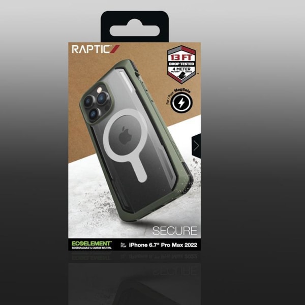 Raptic iPhone 14 Pro Max etui Magsafe Secure Armored - Grøn