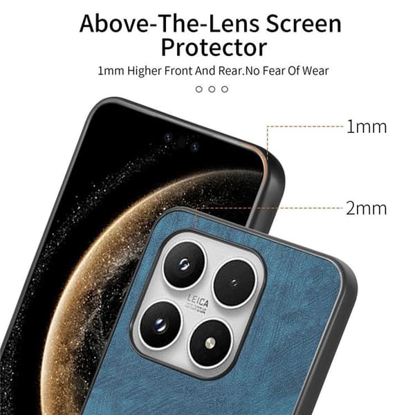 Mobilskal för Xiaomi 17 Retro Läder Rotating Kickstand Blå