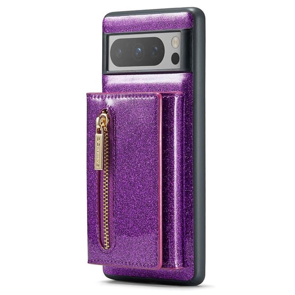 DG.MING M3 Series Konstläder Plånboksfodral för Google Pixel 8 Pro Lila