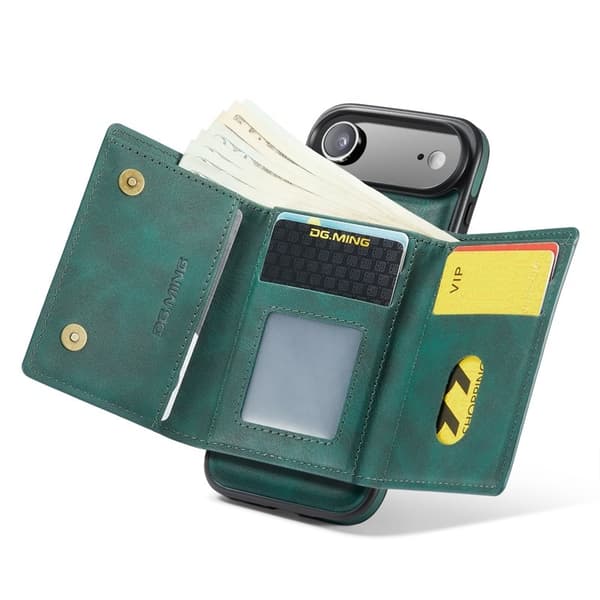 DG.MING M6 Series Mobilskal till iPhone Air Magnetiskt Plånboksfodral Grön