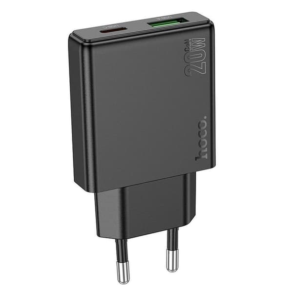 Hoco Snabbladdare PD 20W USB-A USB-C QC3.0 3A N38 - Svart
