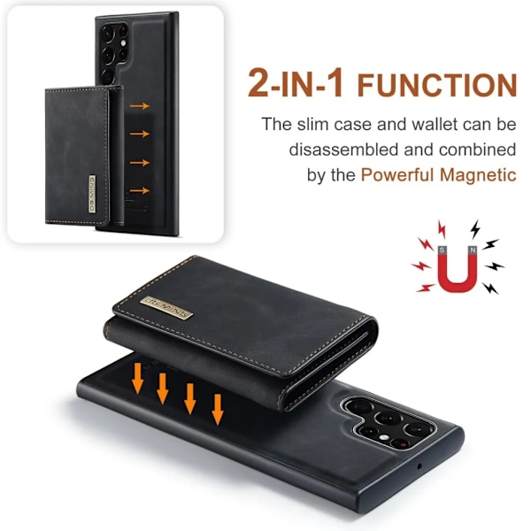 DG.MING Galaxy S23 Ultra Plånboksfodral 2in1 Detachable M1 - Svart Svart