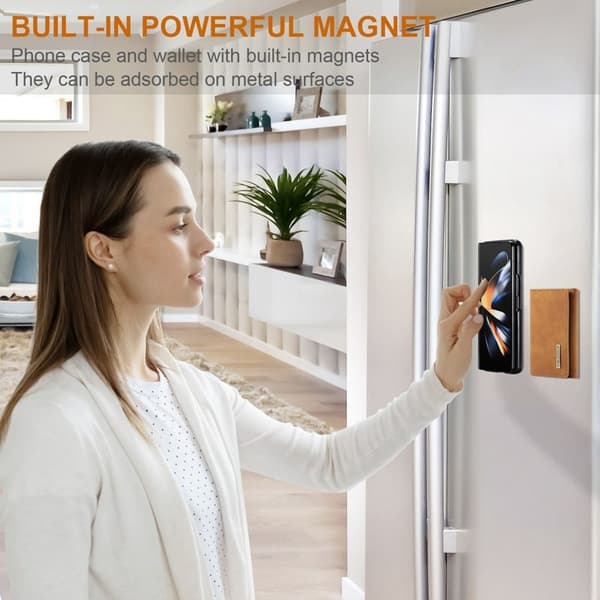 DG.MING Konstläder Plånboksfodral för Samsung Galaxy Z Fold3 5G - Brun