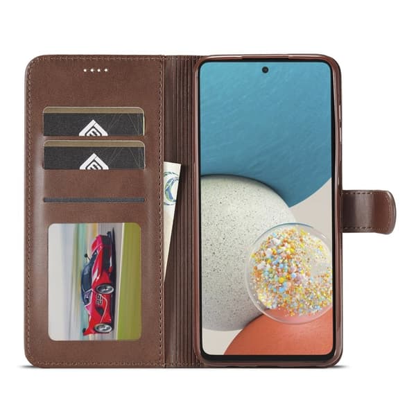 LC.IMEEKE Samsung Galaxy A53 5G Plånboksfodral Konstläder - Brun