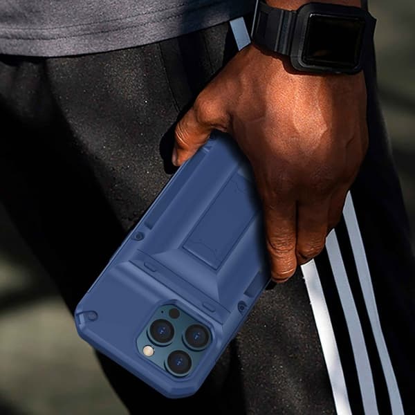 iPhone 13 Pro Skal Korthållare Built-in Kickstand - Blå Blå