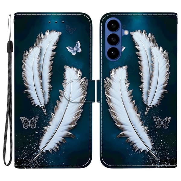 Plånboksfodral för Samsung Galaxy S26 Plus Mönstertryckt Konstläder - Vit