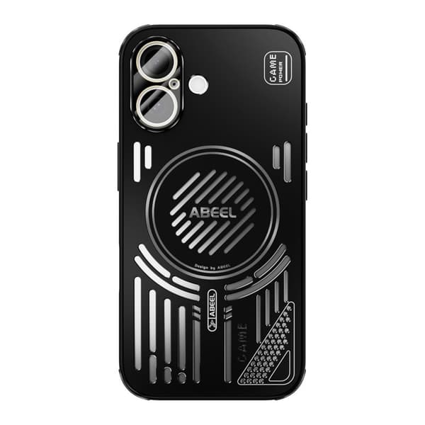 ABEEL Mobilskal till iPhone 16 Aluminium + PC + TPU Hål Svart
