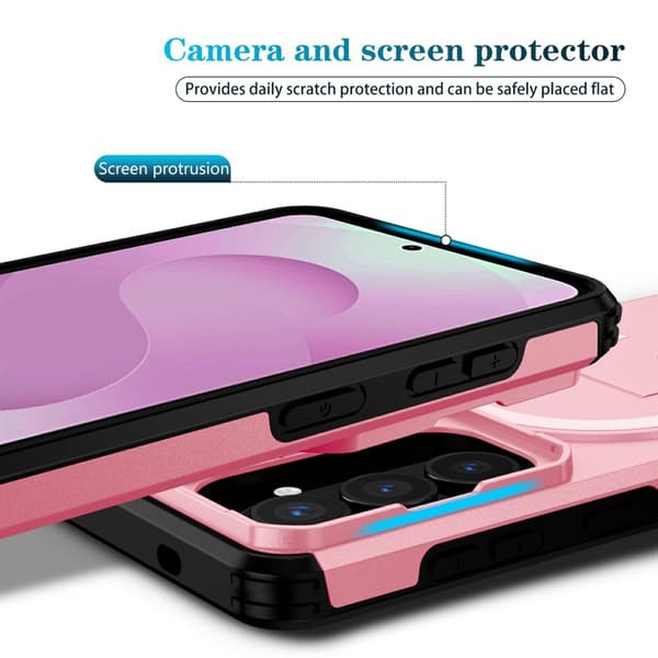 Mobilskal för Samsung Galaxy S26 Magnetiskt PC + TPU Kickstand - Rosa