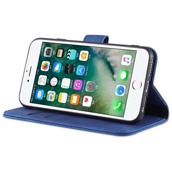AZNS iPhone 7/8/SE (2020/2022) Plånboksfodral Konstläder - Blå