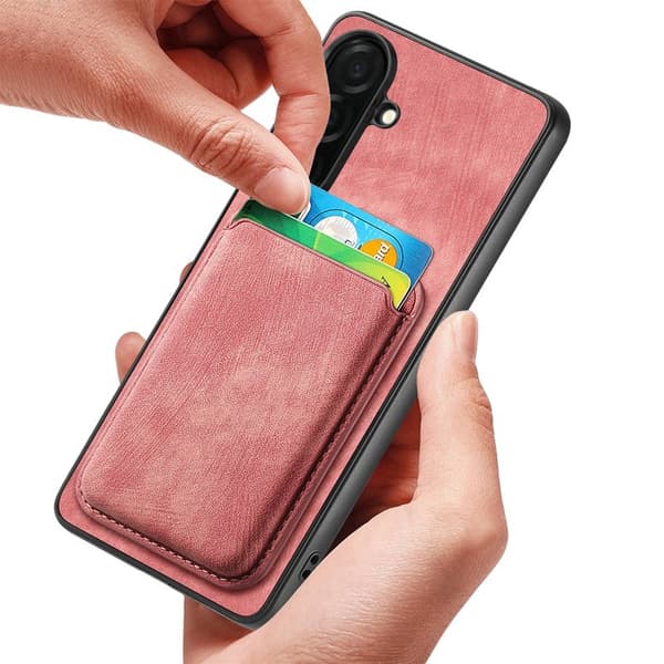 Mobilskal för Samsung Galaxy S26 Plus Magnetiskt Konstläder + TPU - Rosa