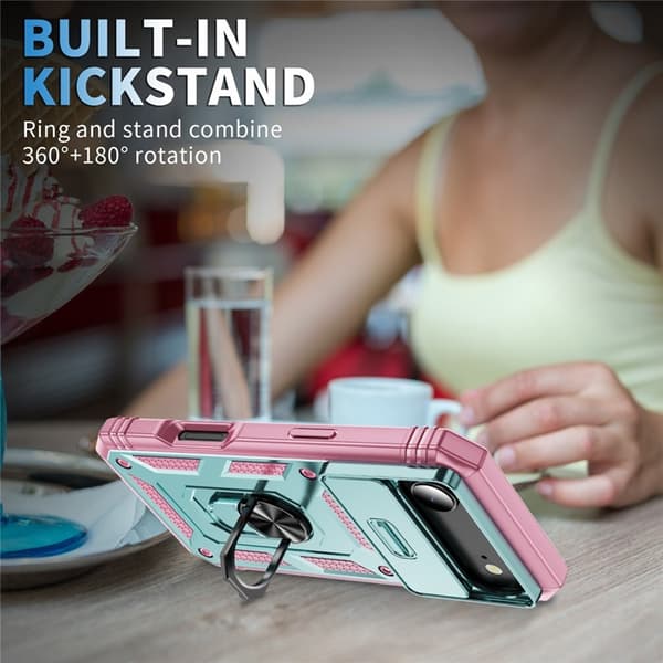 Mobilskal till iPhone Air Slide Camshield Kickstand - Grön/Rosa Grön
