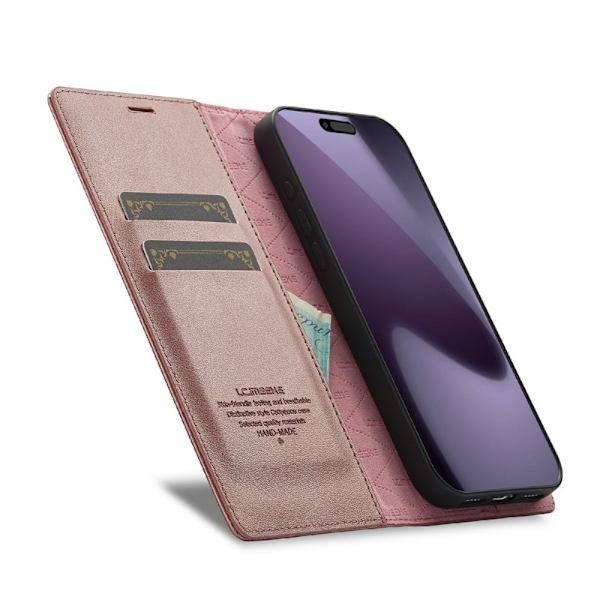 LC.IMEEKE iPhone 17 Pro Plånboksfodral Konstläder- Roséguld